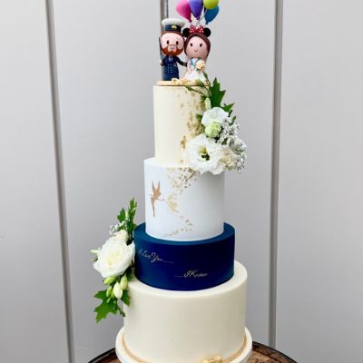 Four Tier Peter Pan Inspired Wedding cake with a Naval Twist
