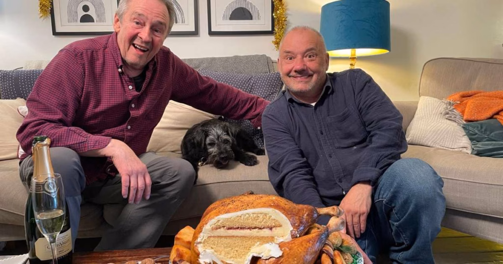 Roast turkey cake by Niki Lowe cake design featured on the BBC gone fishing tv show christmas special 2025